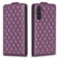 For Samsung Galaxy A24 4G Diamond Lattice Vertical Flip Leather Phone Case(Dark Purple)