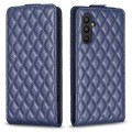 For Samsung Galaxy A24 4G Diamond Lattice Vertical Flip Leather Phone Case(Blue)