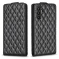 For Samsung Galaxy A55 Diamond Lattice Vertical Flip Leather Phone Case(Black)