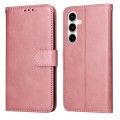 For Samsung Galaxy A35 Classic Calf Texture Flip Leather Phone Case(Rose Gold)