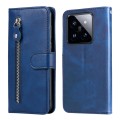 For Xiaomi 14 Pro Fashion Calf Texture Zipper Leather Phone Case(Blue)