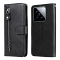 For Xiaomi 14 Fashion Calf Texture Zipper Leather Phone Case(Black)