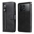 For Xiaomi Redmi K70 / K70 Pro Fashion Calf Texture Zipper Leather Phone Case(Black)