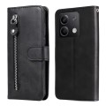For Xiaomi Redmi Note13 5G Global Fashion Calf Texture Zipper Leather Phone Case(Black)