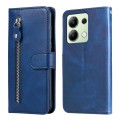 For Xiaomi Redmi Note13 4G Fashion Calf Texture Zipper Leather Phone Case(Blue)
