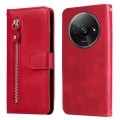 For Xiaomi Redmi A3 Fashion Calf Texture Zipper Leather Phone Case(Red)