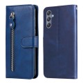 For Samsung Galaxy M34 5G Fashion Calf Texture Zipper Leather Phone Case(Blue)