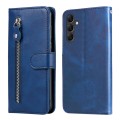 For Samsung Galaxy A15 Fashion Calf Texture Zipper Leather Phone Case(Blue)