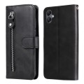 For Samsung Galaxy A05 Fashion Calf Texture Zipper Leather Phone Case(Black)