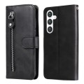 For Samsung Galaxy S24 Fashion Calf Texture Zipper Leather Phone Case(Black)