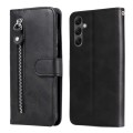 For Samsung Galaxy A25 5G Global Fashion Calf Texture Zipper Leather Phone Case(Black)