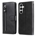 For Samsung Galaxy A35 Fashion Calf Texture Zipper Leather Phone Case(Black)