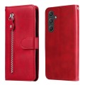 For Samsung Galaxy A55 Fashion Calf Texture Zipper Leather Phone Case(Red)