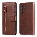 For Samsung Galaxy A55 Fashion Calf Texture Zipper Leather Phone Case(Brown)