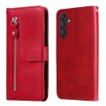 For Samsung Galaxy M55 5G Fashion Calf Texture Zipper Leather Phone Case(Red)