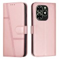 For Infinix Smart 8 Stitching Calf Texture Buckle Leather Phone Case(Rose Gold)