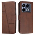 For Infinix Note 40 Stitching Calf Texture Buckle Leather Phone Case(Brown)