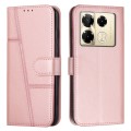 For Infinix Note 40 Pro 4G / 5G Stitching Calf Texture Buckle Leather Phone Case(Rose Gold)