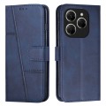 For Tecno Spark 20 Pro Stitching Calf Texture Buckle Leather Phone Case(Blue)