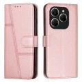 For Tecno Spark 20 Pro Stitching Calf Texture Buckle Leather Phone Case(Rose Gold)
