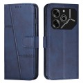 For Tecno Pova 6 Pro Stitching Calf Texture Buckle Leather Phone Case(Blue)