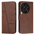 For Tecno Camon 30 Premier Stitching Calf Texture Buckle Leather Phone Case(Brown)