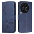 For Tecno Camon 30 Premier Stitching Calf Texture Buckle Leather Phone Case(Blue)