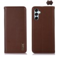 For Samsung Galaxy S24 KHAZNEH Nappa Top Layer Cowhide Leather Phone Case(Brown)