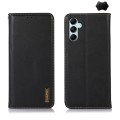 For Samsung Galaxy A55 5G KHAZNEH Nappa Top Layer Cowhide Leather Phone Case(Black)
