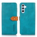 For Samsung Galaxy S24+ 5G KHAZNEH Dual-color Cowhide Texture Flip Leather Phone Case(Blue)