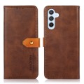 For Samsung Galaxy A25 5G KHAZNEH Dual-color Cowhide Texture Flip Leather Phone Case(Brown)