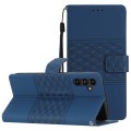For Samsung Galaxy A25 5G Diamond Embossed Skin Feel Leather Phone Case(Dark Blue)