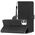 For Samsung Galaxy A05 Diamond Embossed Skin Feel Leather Phone Case(Black)