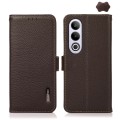 For OnePlus Ace 3V KHAZNEH Side-Magnetic Litchi Genuine Leather RFID Phone Case(Brown)