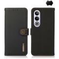 For OnePlus CE4 5G Global KHAZNEH Custer Genuine Leather RFID Phone Case(Black)