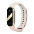 For Xiaomi Mi Band 8 Mijobs Dual Color Silicone Watch Band(Pink+Grey)