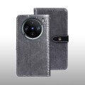 For vivo X100 Pro idewei Crocodile Texture Leather Phone Case(Grey)