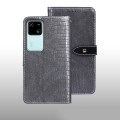 For vivo V30 idewei Crocodile Texture Leather Phone Case(Grey)