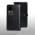 For vivo V30 Pro idewei Crocodile Texture Leather Phone Case(Black)