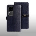 For vivo V30 Pro idewei Crocodile Texture Leather Phone Case(Dark Blue)