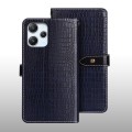 For Xiaomi Redmi 12 4G idewei Crocodile Texture Leather Phone Case(Dark Blue)
