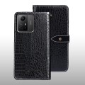 For Xiaomi Redmi Note 12S idewei Crocodile Texture Leather Phone Case(Black)