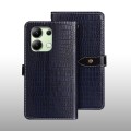 For Xiaomi Redmi Note 13 4G Global idewei Crocodile Texture Leather Phone Case(Dark Blue)