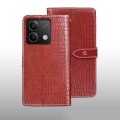 For Xiaomi Redmi Note 13 5G idewei Crocodile Texture Leather Phone Case(Red)