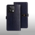For Xiaomi Redmi Note 13 5G idewei Crocodile Texture Leather Phone Case(Dark Blue)