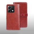 For Xiaomi Poco X6 5G idewei Crocodile Texture Leather Phone Case(Red)