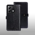 For Xiaomi Poco X6 5G idewei Crocodile Texture Leather Phone Case(Black)