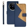 For vivo X100 Pro idewei Two-color Splicing Leather Phone Case(Blue)
