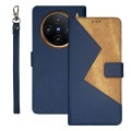 For vivo X100 idewei Two-color Splicing Leather Phone Case(Blue)
