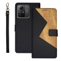 For Xiaomi Redmi Note 12S idewei Two-color Splicing Leather Phone Case(Black)